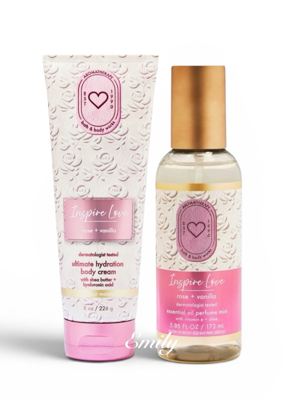 Inspire Rose & Vanilla Hydrating Body Cream and Mist AROMATHERAPY Set